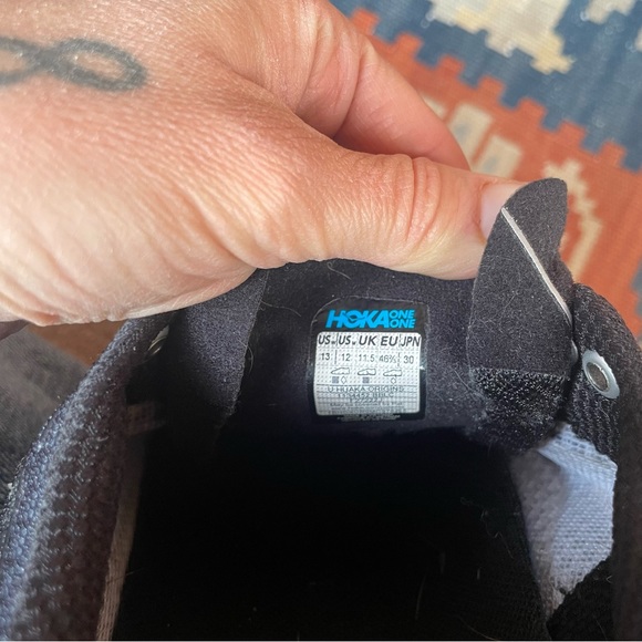 Hoka OneOne Huaka Origins Triple Black Sneaker Mens 12 - Picture 7 of 10